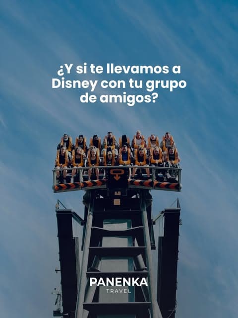Grupo de amigos en una atracción de Disney
