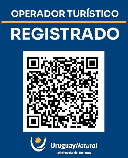 Operador turístico registrado en el Ministerio de Turismo de Uruguay. Código QR de verificación.